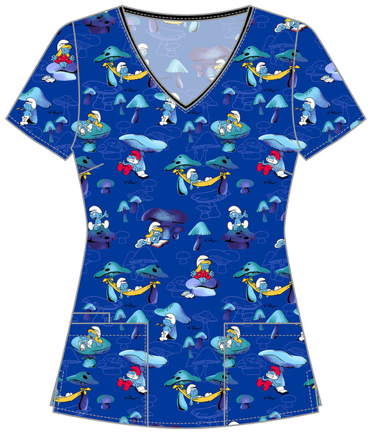 Smurfs Cherokee Tooniforms V Neck Scrub Top TF614 SMSM