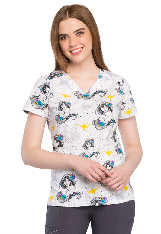 Aladdin Tooniforms Licensed Disney V Neck Scrub Top TF666 PRMW - Scrubs Select