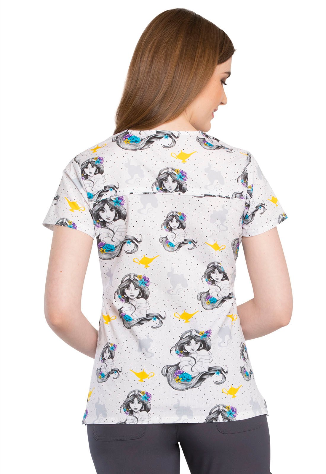 Aladdin Tooniforms Licensed Disney V Neck Scrub Top TF666 PRMW - Scrubs Select