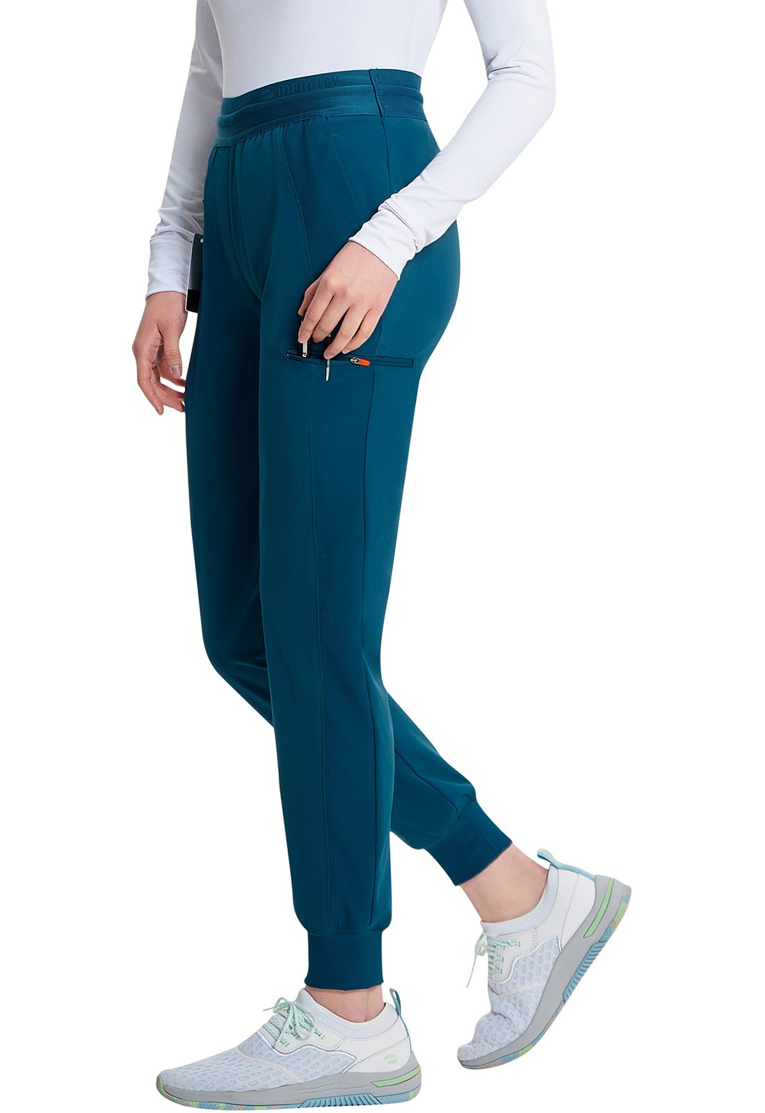 Cherokee Infinity GNR8 Jogger Scrub Pant IN122A in Caribbean, Ciel, Hunter, Teal, Wine - Scrubs Select