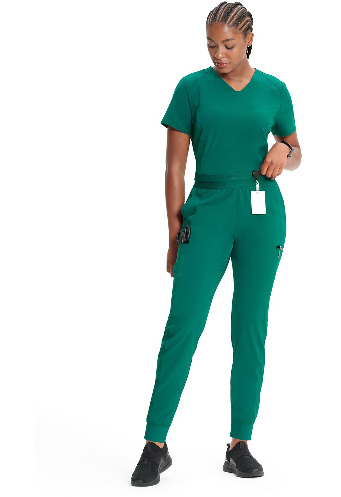 Cherokee Infinity GNR8 Jogger Scrub Pant IN122A in Caribbean, Ciel, Hunter, Teal, Wine - Scrubs Select