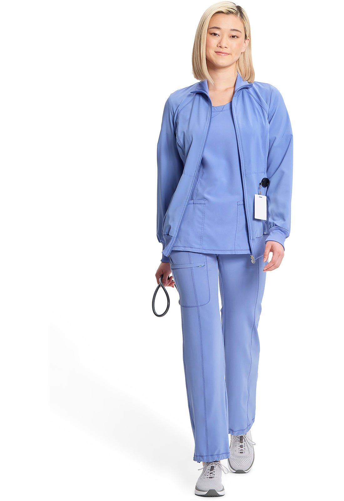 Cherokee Infinity Zip Front Scrub Jacket 2391A Black, Caribbean, CIel, Navy, Pewter, Royal, White - Scrubs Select