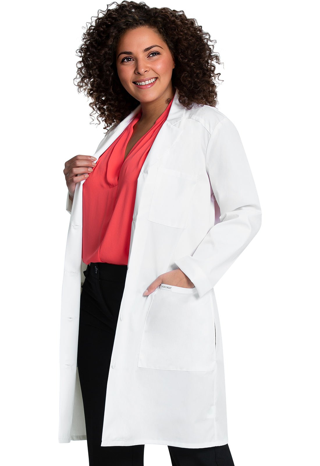 Cherokee Project Lab 37" Lab Coat CK421 WHT - Scrubs Select