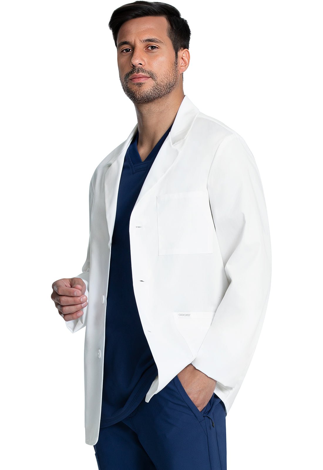 Cherokee Scrubs Men's 30" Consultation Coat CK401 WHT - Scrubs Select