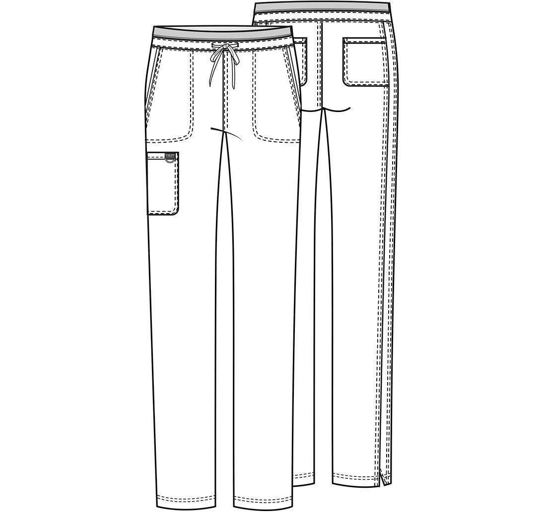 Cherokee WW Revolution Drawstring Scrub Pant WW105 in Ciel, Hunter, White, Wine - Scrubs Select