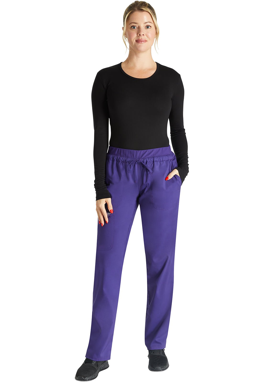 Cherokee WW Revolution Drawstring Scrub Pant WW105 in Grape, Pink, Berry, Teal - Scrubs Select