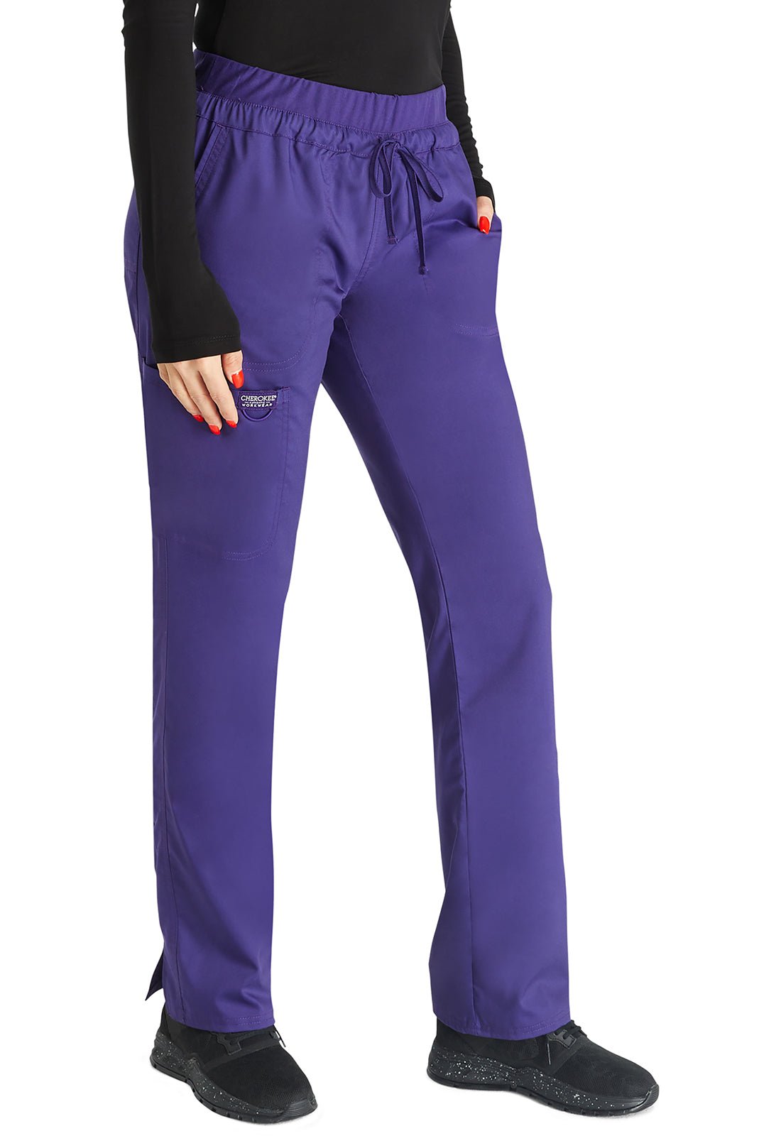 Cherokee WW Revolution Drawstring Scrub Pant WW105 in Grape, Pink, Berry, Teal - Scrubs Select