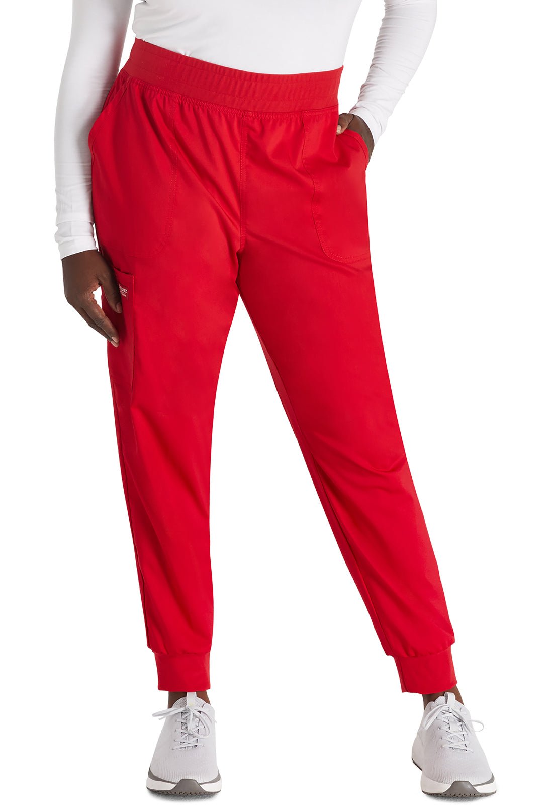 Cherokee WW Revolution Scrubs Jogger Pant WW115 in Hunter, Red - Scrubs Select