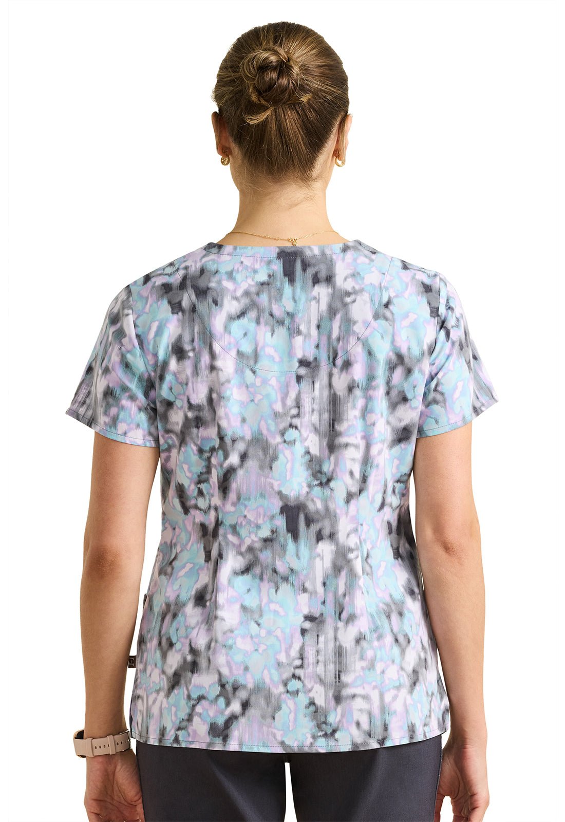 Color Flow Healing Hands Print Scrub V Neck Top 2266 CLFW - Scrubs Select