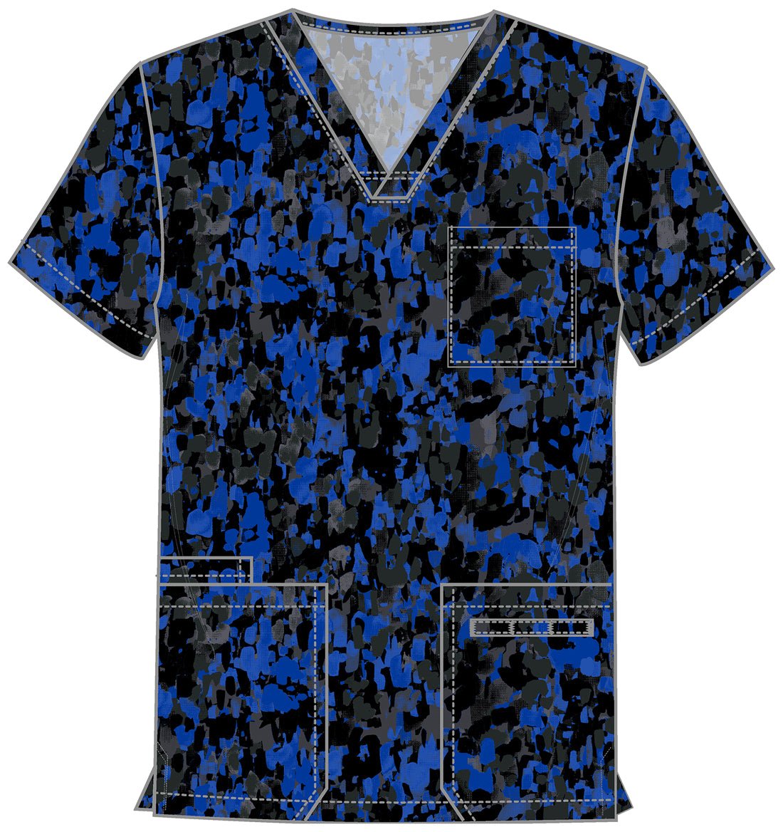 Dabbling In Paint Cherokee Print Unisex V Neck Scrub Top CK691 DBPT - Scrubs Select