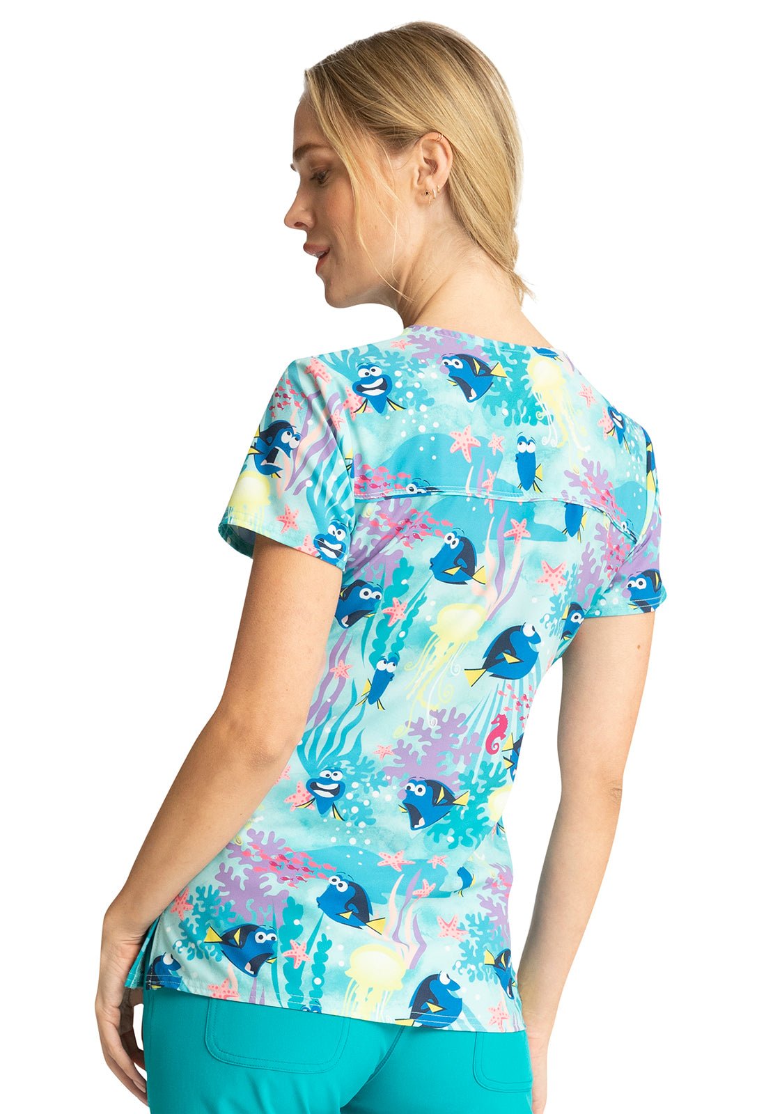 Dory Finding Nemo Tooniforms Disney V Neck Scrub Top TF776 FDOM - Scrubs Select