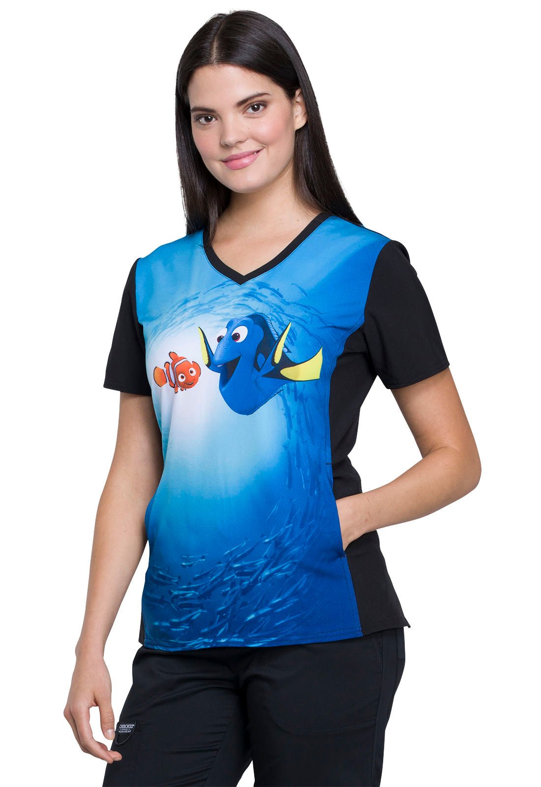 Finding Nemo Tooniforms Licensed Disney V Neck Scrub Top TF627 FNDN - Scrubs Select