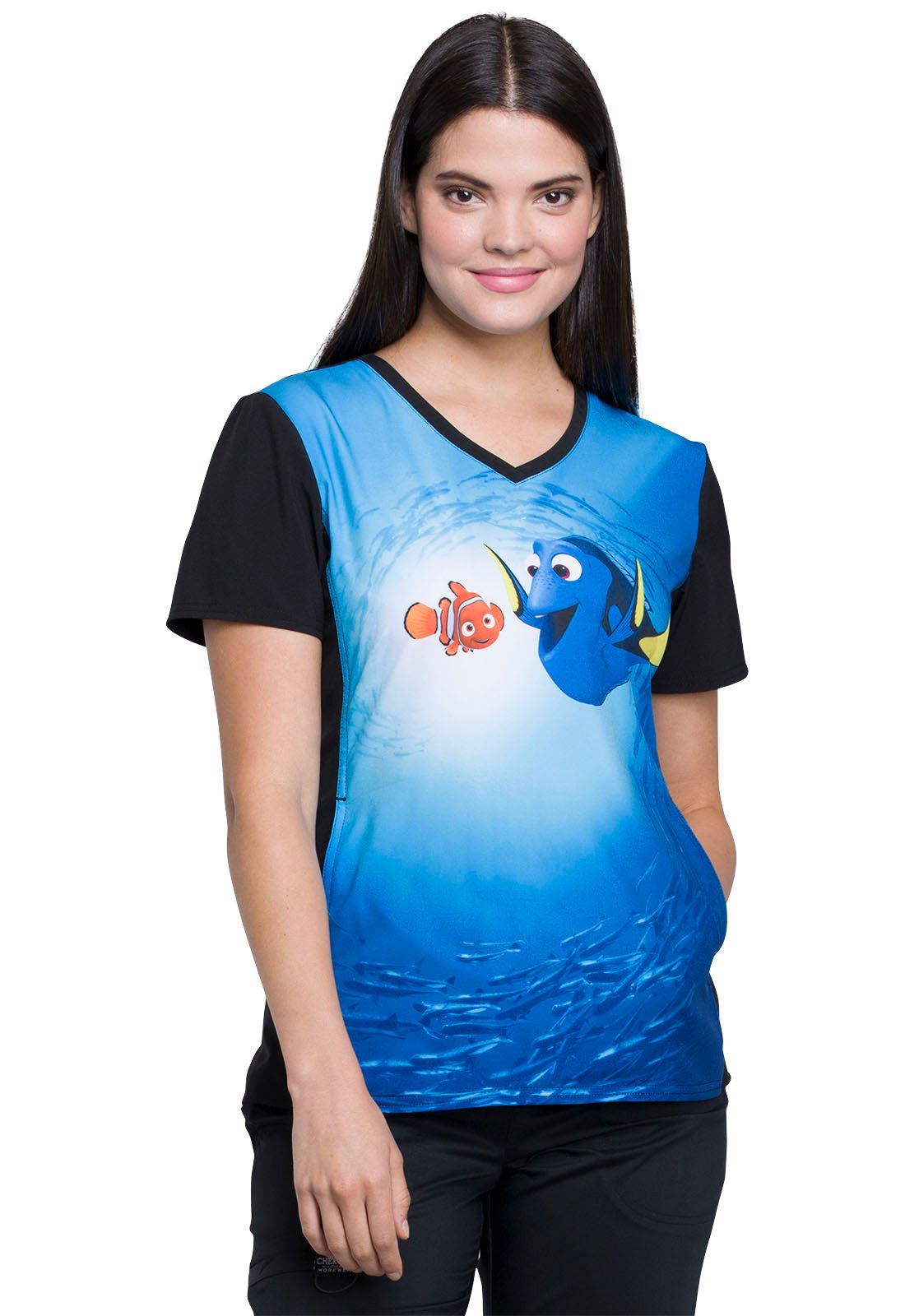 Finding Nemo Tooniforms Licensed Disney V Neck Scrub Top TF627 FNDN - Scrubs Select