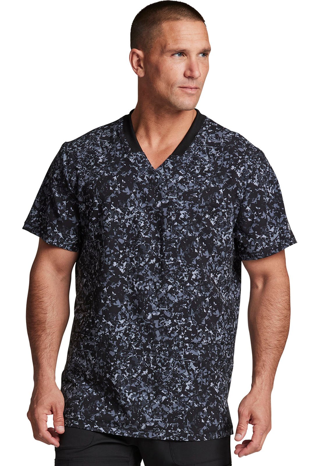 Fractured Prism Dickies Print Men's V Neck Scrub Top DK607 FAPP - Scrubs Select