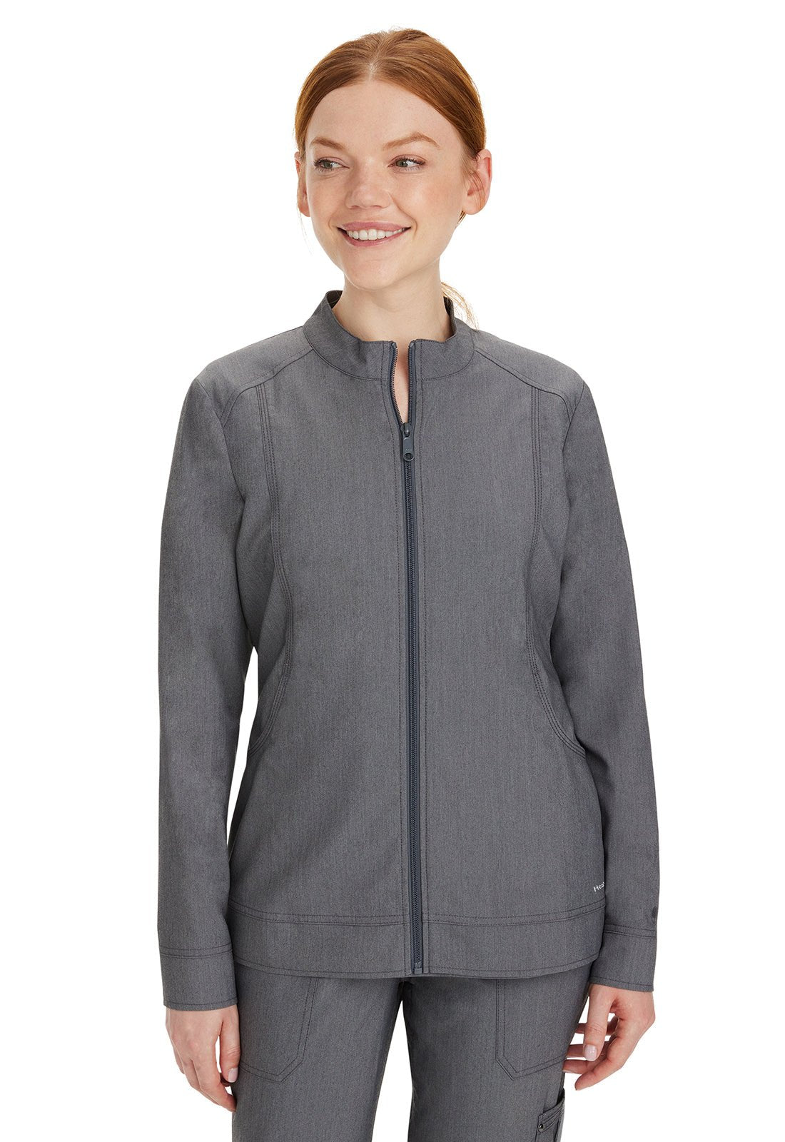 Healing Hands Purple Label Dakota Scrub Jacket 5038 Heather Grey - Scrubs Select