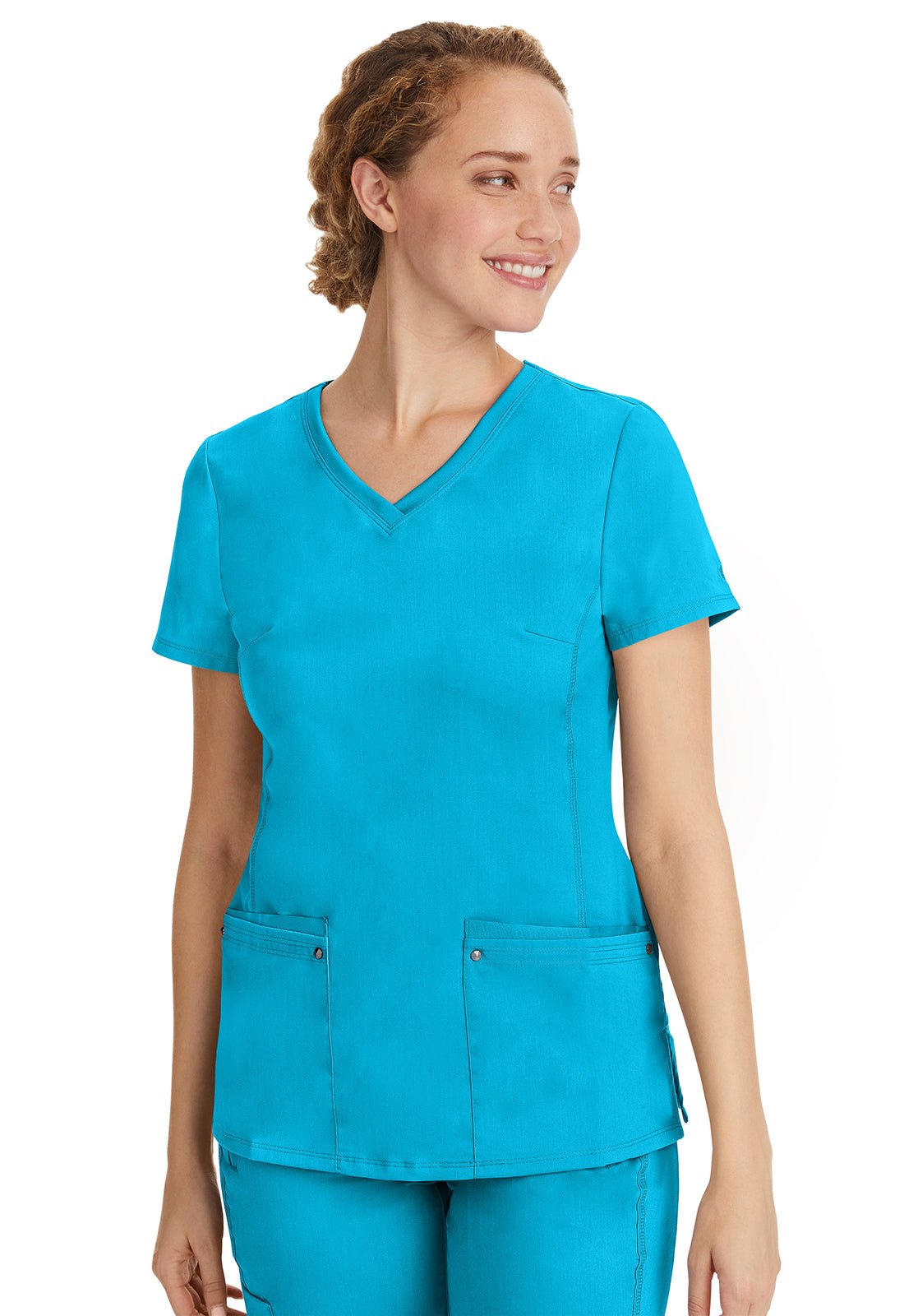 Healing Hands Purple Label Juliet V Neck Scrub Top 2245 Khaki, Turquoise - Scrubs Select