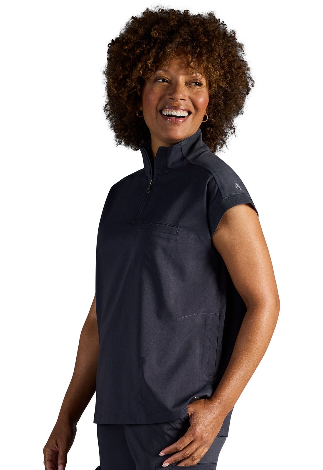 Healing Hands X DR KWANE Vienna Quarter Zip Scrub Top HH603A DBAK - Scrubs Select