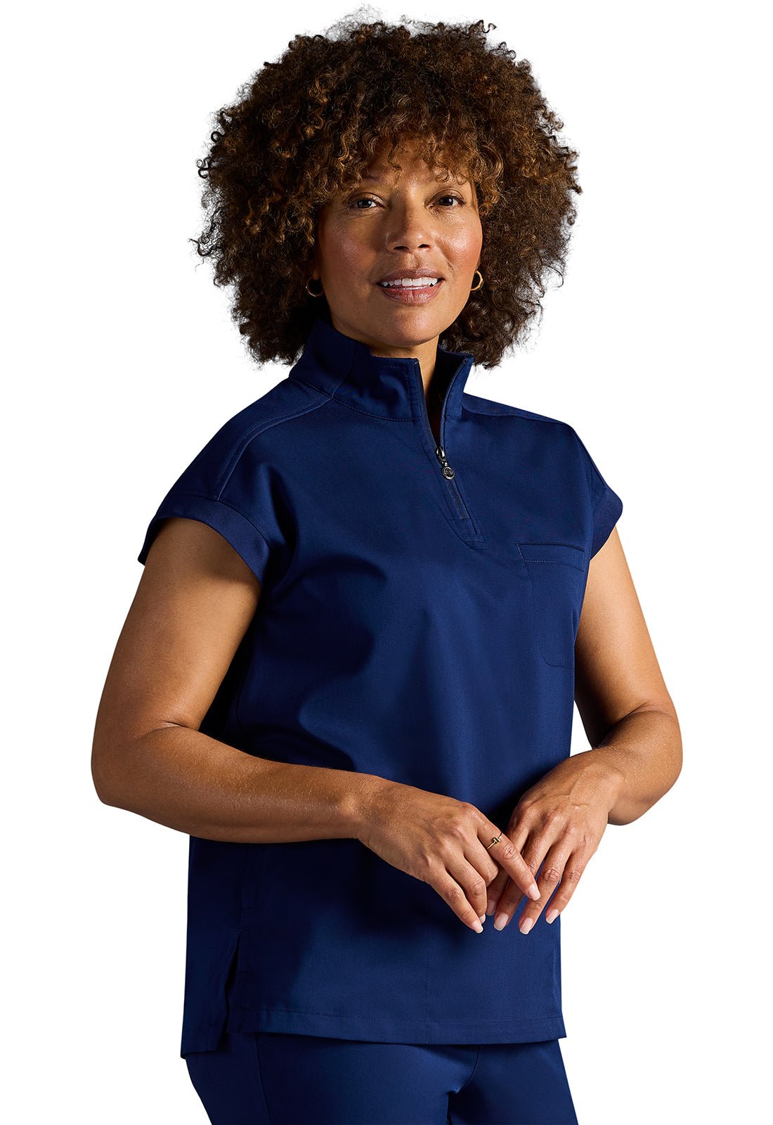 Healing Hands X DR KWANE Vienna Quarter Zip Scrub Top HH603A DBAK - Scrubs Select