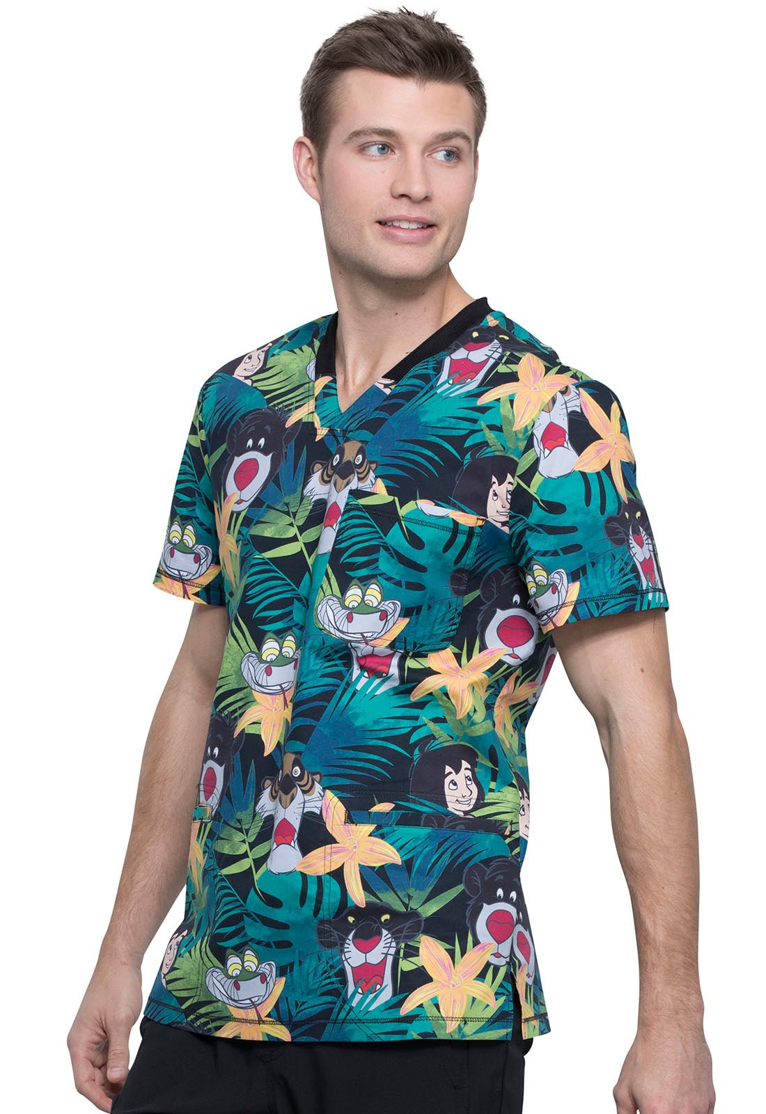 Jungle Book Tooniforms Disney Men's V Neck Scrub Top TF725 JBUG - Scrubs Select