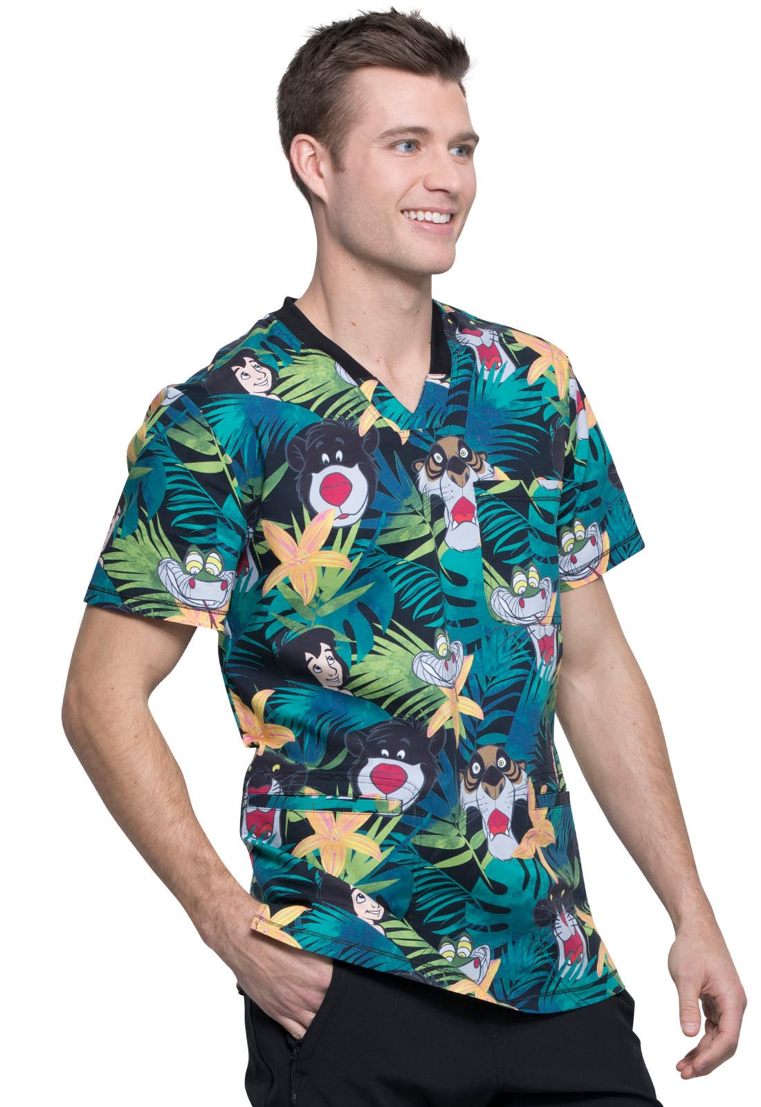 Jungle Book Tooniforms Disney Men's V Neck Scrub Top TF725 JBUG - Scrubs Select