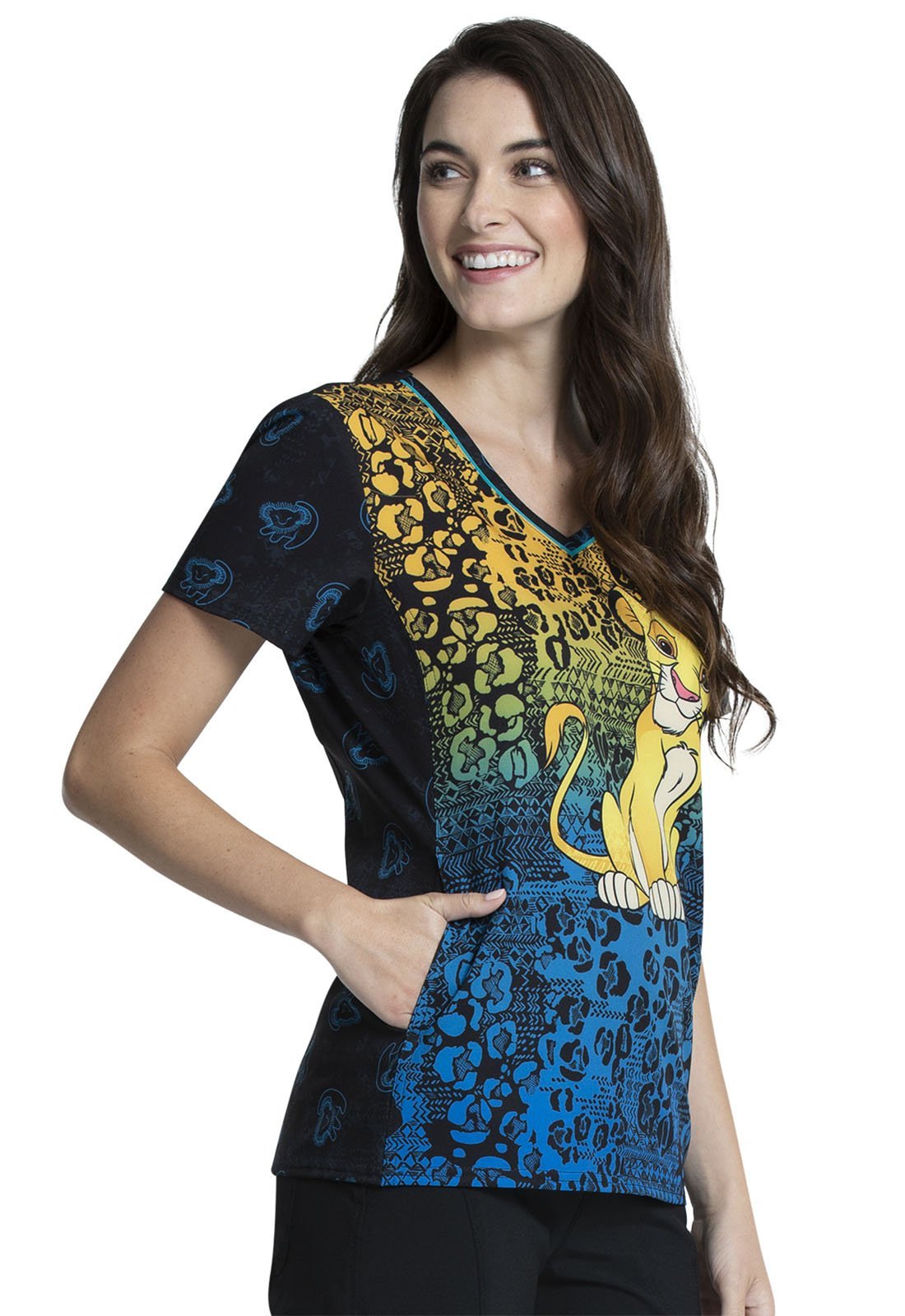 Lion King Tooniforms Licensed Disney V Neck Scrub Top TF743 LKUL - Scrubs Select