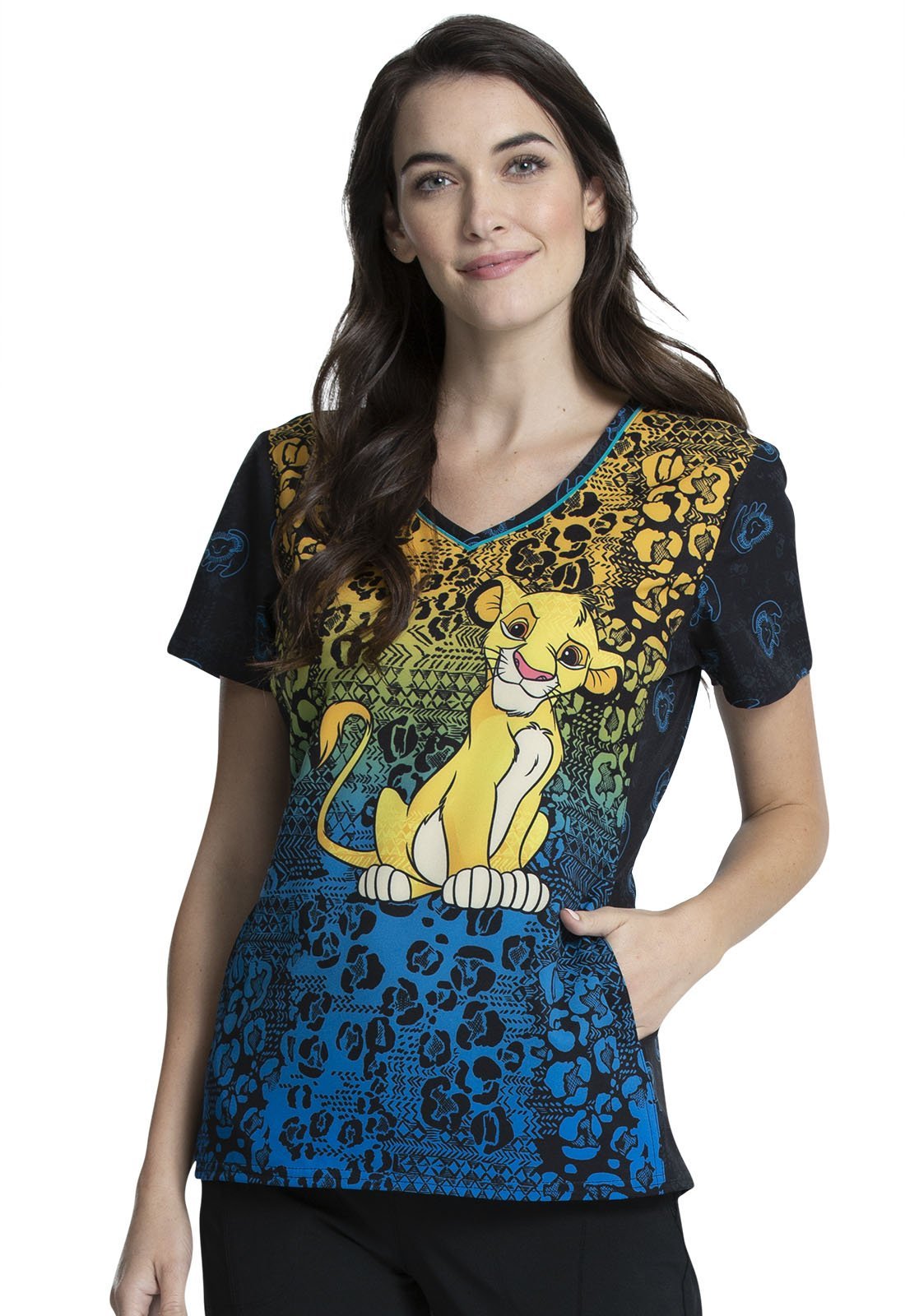 Lion King Tooniforms Licensed Disney V Neck Scrub Top TF743 LKUL - Scrubs Select