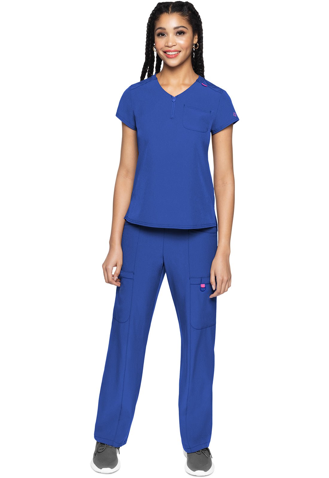 Med Couture Amp Quarter Zip V Neck Scrub Top MC705 - Scrubs Select