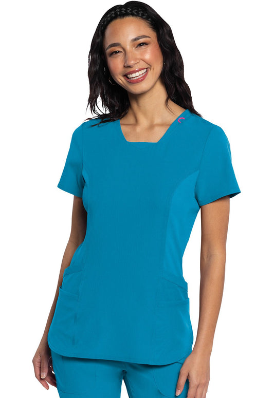 Med Couture Amp V Neck Scrub Top MC701 in Hyper Blue, Purple Surge, Ultra Magenta - Scrubs Select