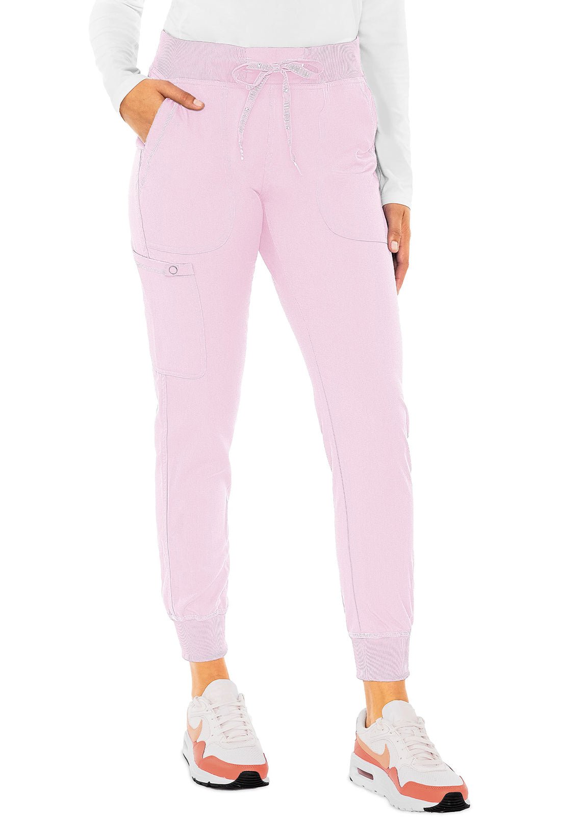 Med Couture Touch Jogger Yoga Scrub Pant MC7710 in Coral, Ice Pink, Pink Punch, Sea Mist - Scrubs Select