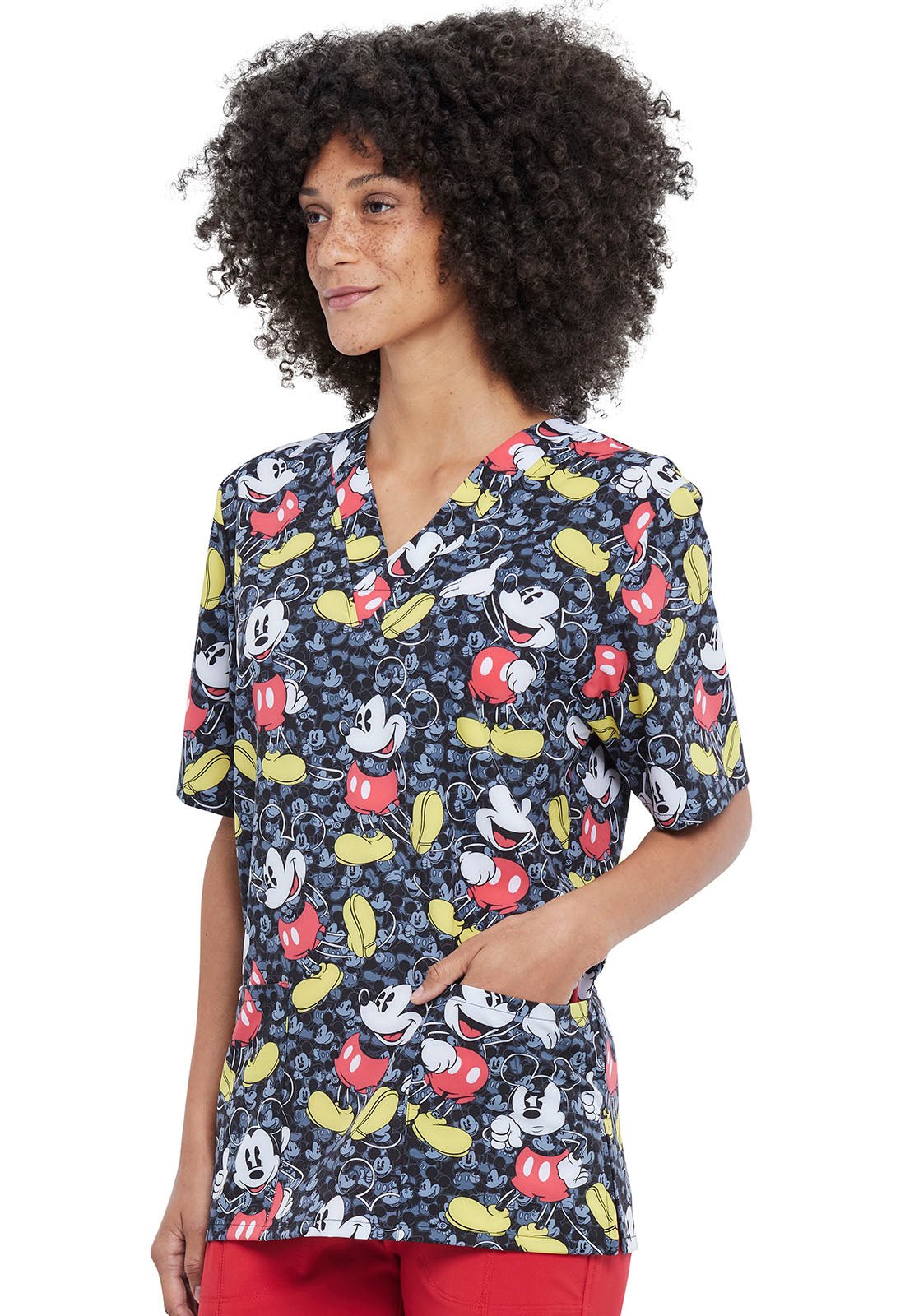 Mickey Mouse Tooniforms Disney Unisex V Neck Scrub Top TF606 MKTE - Scrubs Select