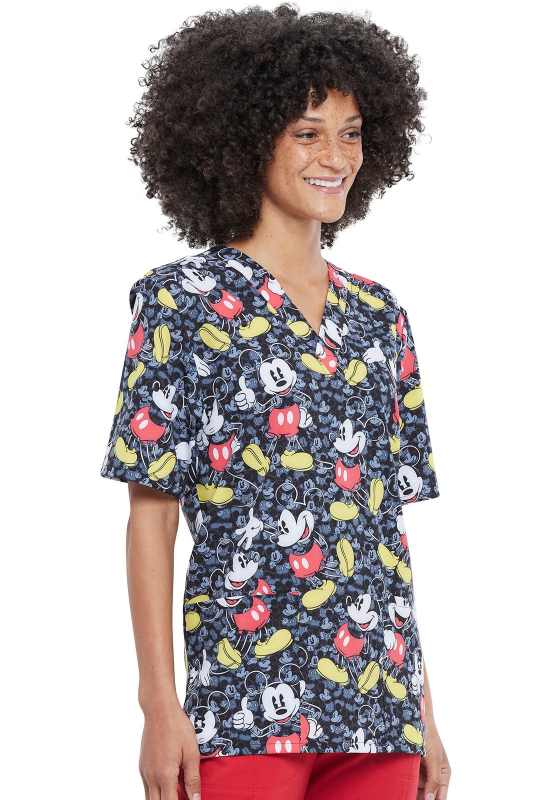 Mickey Mouse Tooniforms Disney Unisex V Neck Scrub Top TF606 MKTE - Scrubs Select