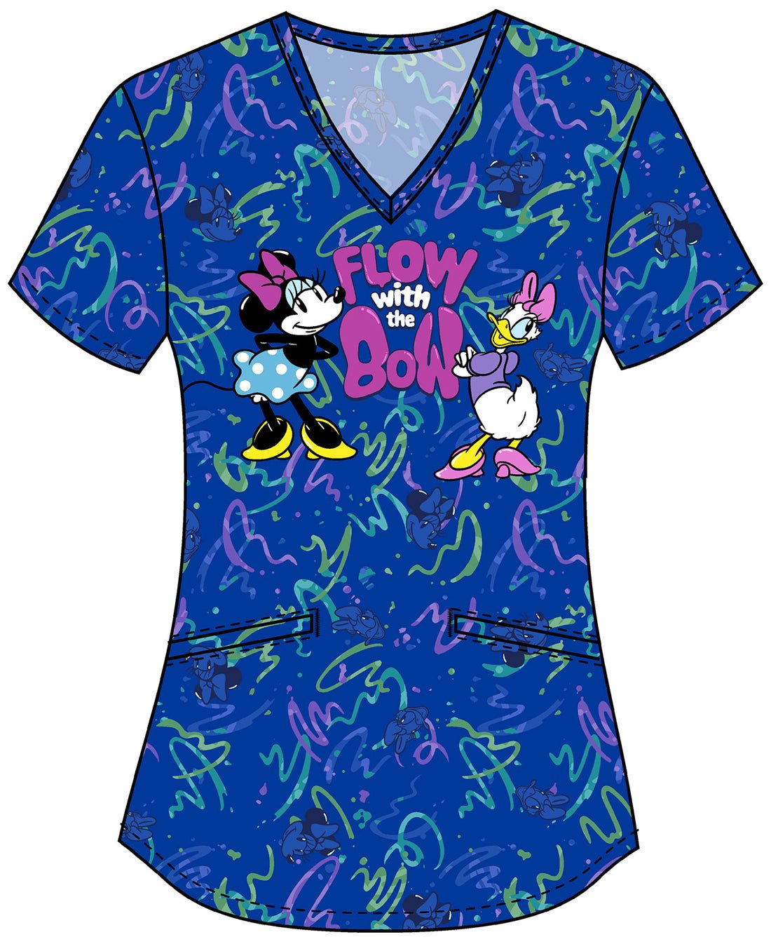 Minnie Daisy Tooniforms Licensed Disney V Neck Scrub Top TF737 MKWZ - Scrubs Select