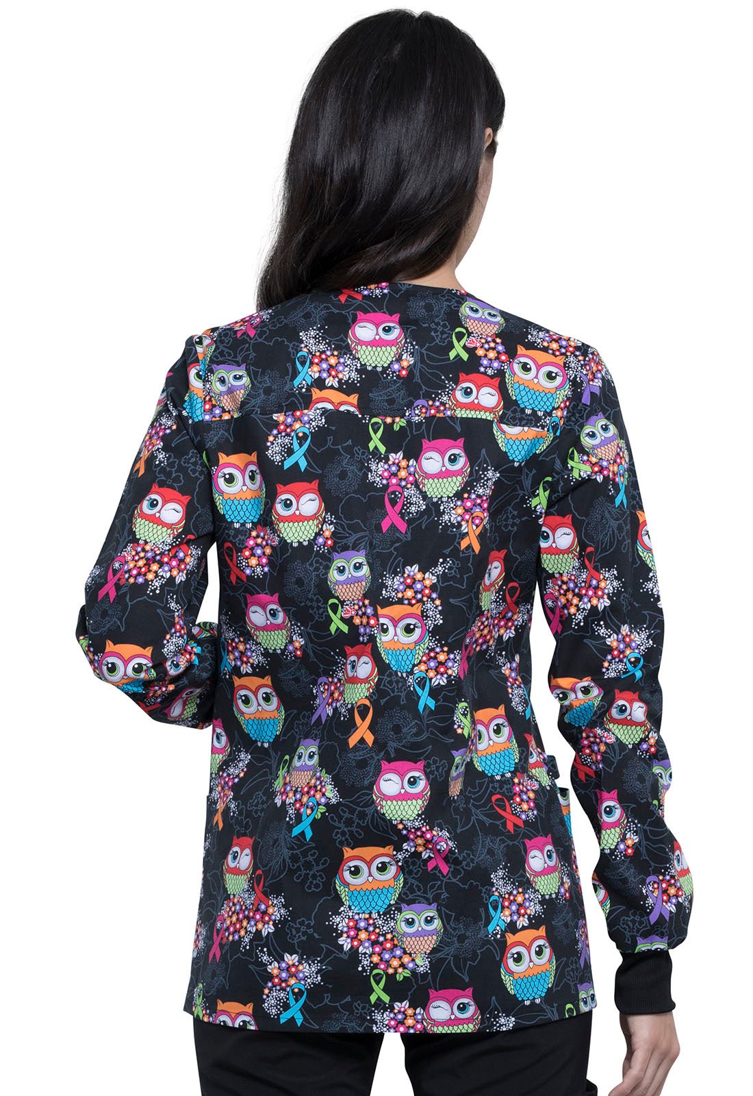 Owl Cherokee Print Multi Awareness Warm Up Scrub Jacket CK301 LEGV - Scrubs Select