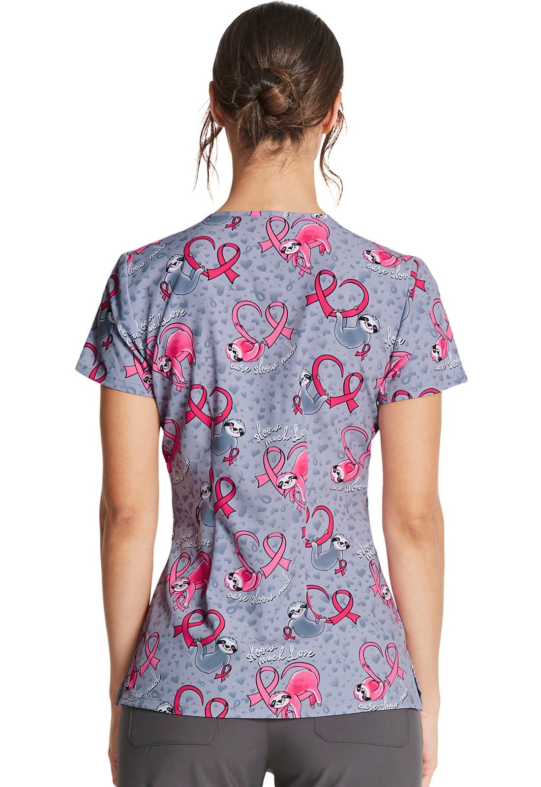 Sloth Dickies BCA Print V Neck Scrub Top DK852 CASL - Scrubs Select