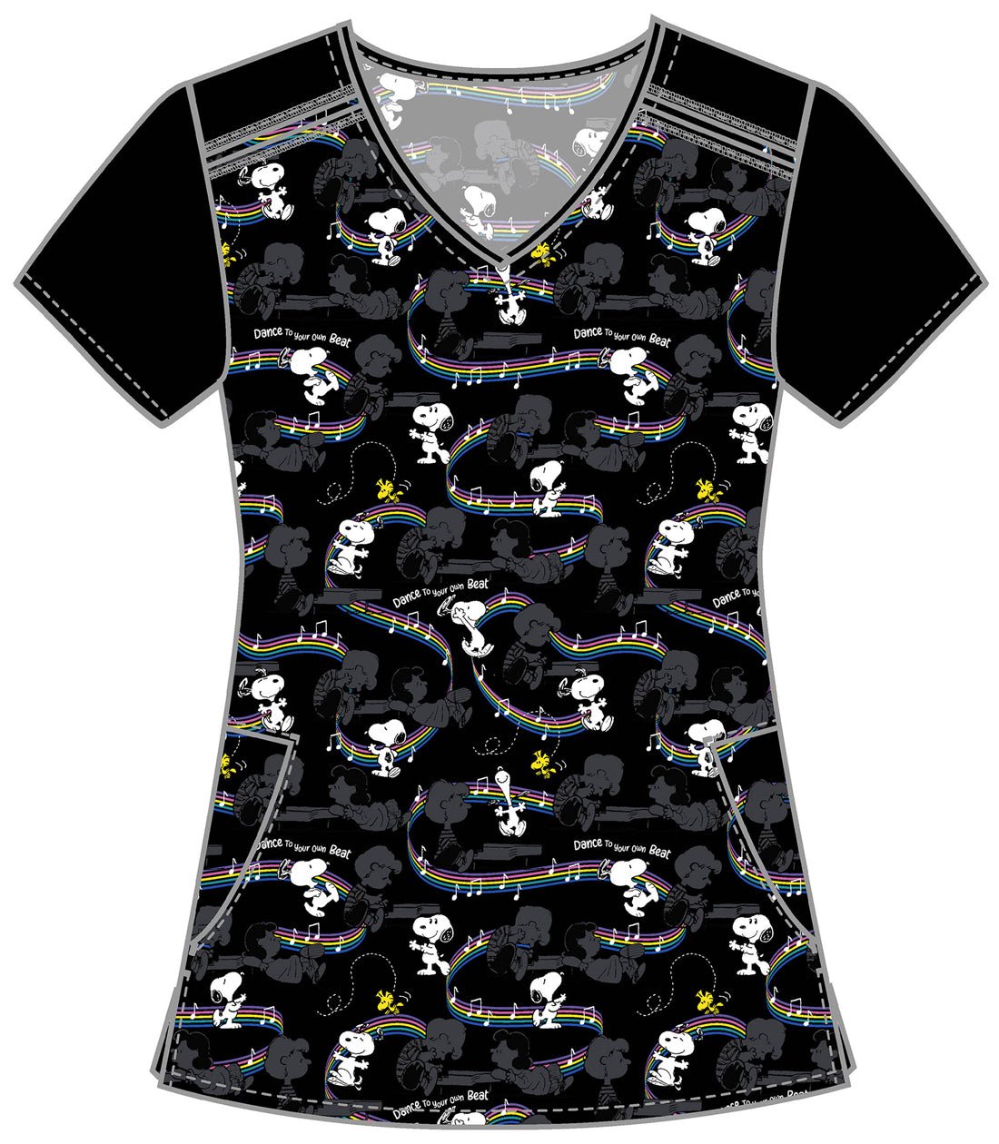 Snoopy Tooniforms Peanuts Licensed V Neck Scrub Top TF639 PNYB - Scrubs Select