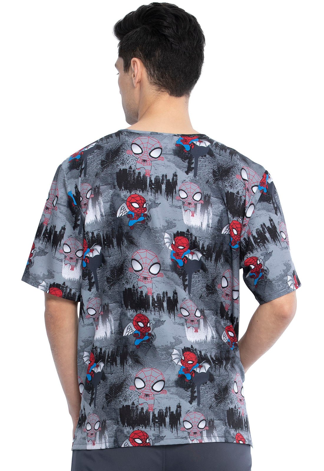 Spiderman Tooniforms Marvel Unisex V Neck Scrub Top TF606 MAOP Scrubs Select