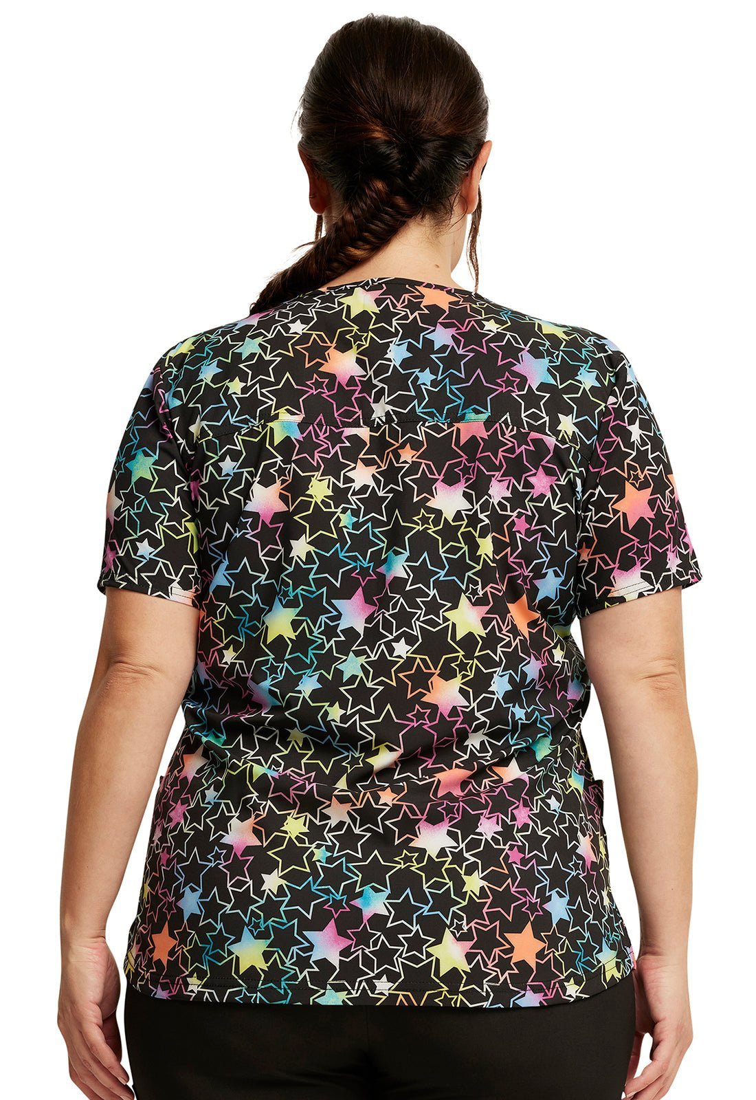 Star Spectrum Dickies EDS Print V Neck Scrub Top DK876 SPUM - Scrubs Select