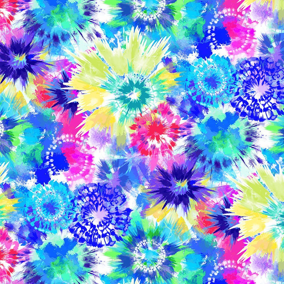 Tie Dye Burst Cherokee Infinity Print Round Neck Scrub Top CK609 TDBR - Scrubs Select