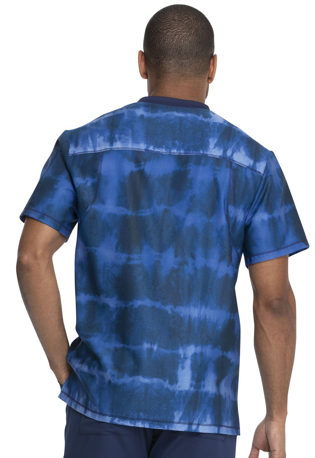 Tie Dye Dickies Print Men's V Neck Scrub Top DK613 TYNY - Scrubs Select