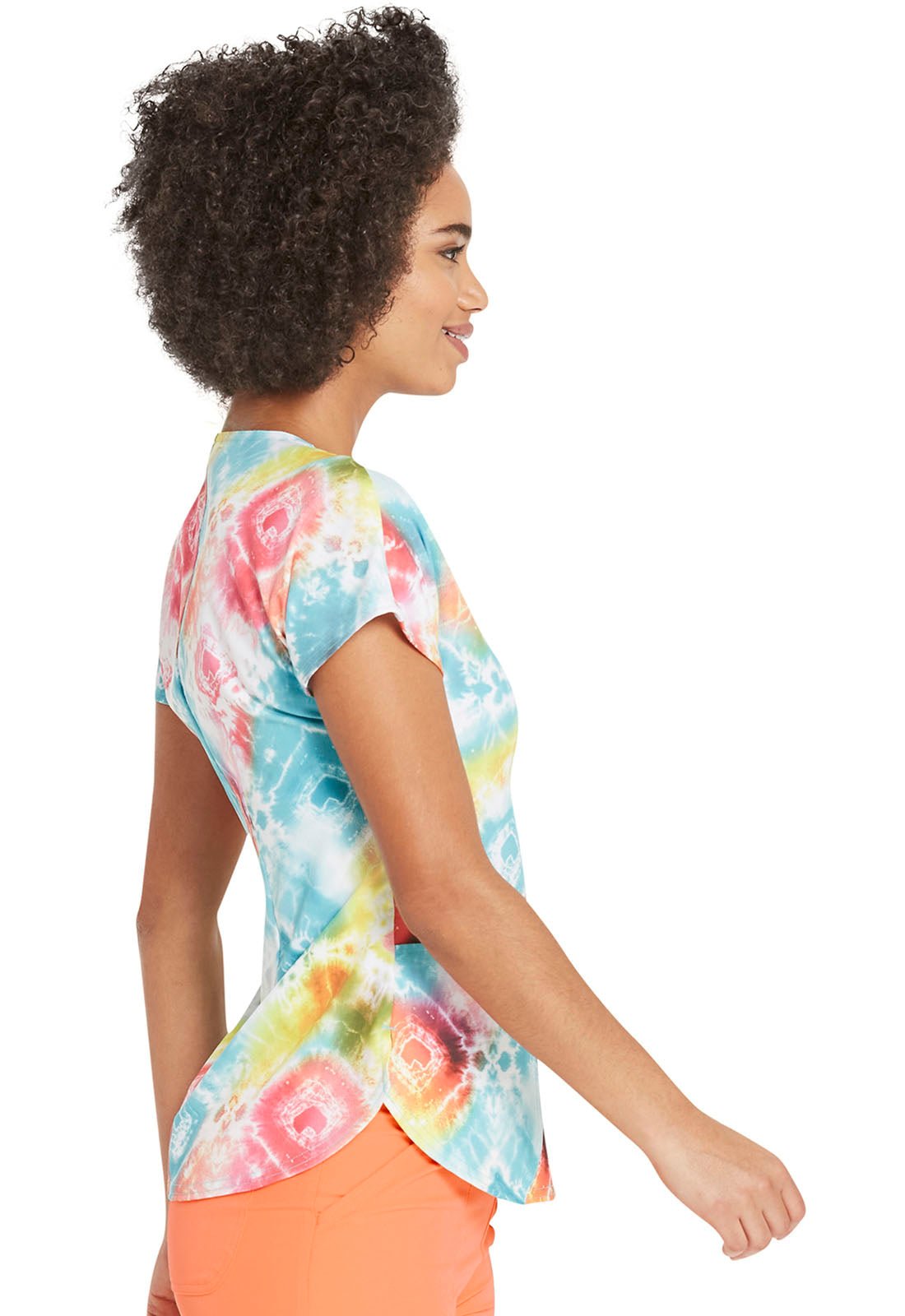 Tie Dye HeartSoul Print Round Neck Scrub Top HS685 TYTC - Scrubs Select