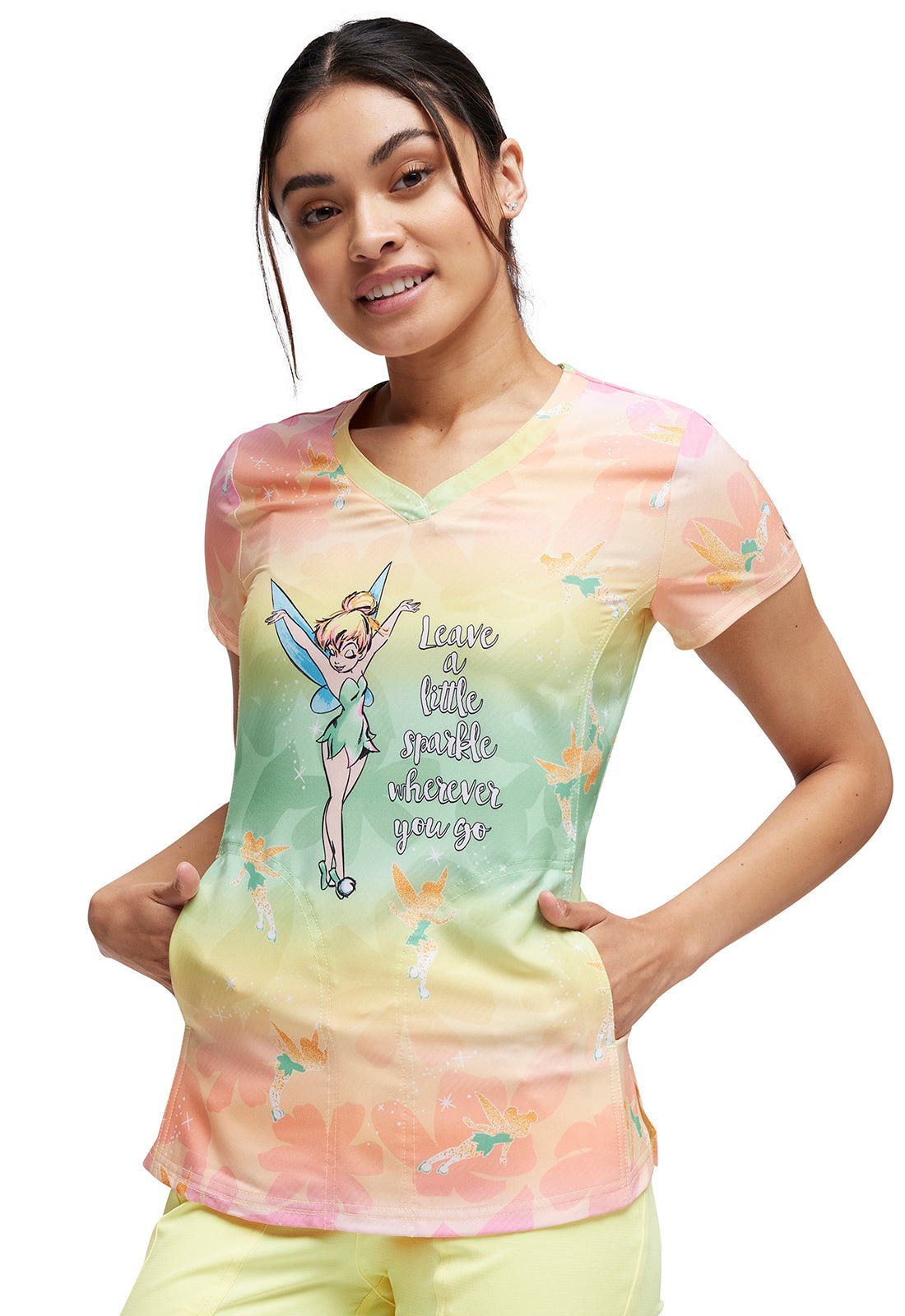 Tinkerbell scrub top walmart top