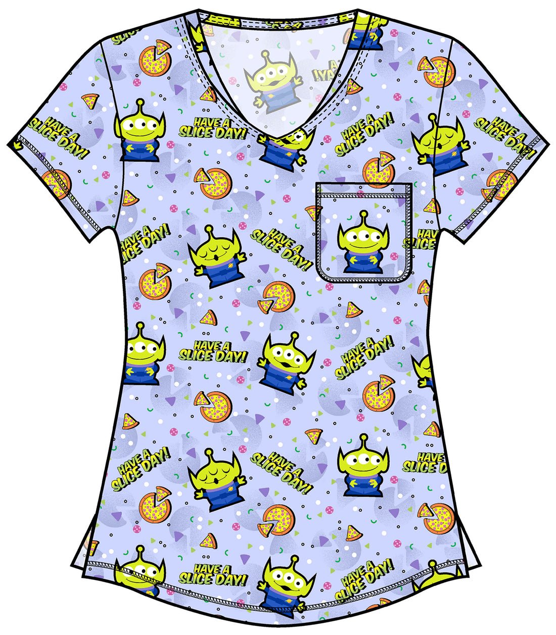 Toy Story Tooniforms Disney Rounded V Neck Scrub Top TF786 TSHA - Scrubs Select