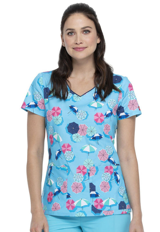 Umbrella Dickies Print V Neck Scrub Top DK700 MESH - Scrubs Select