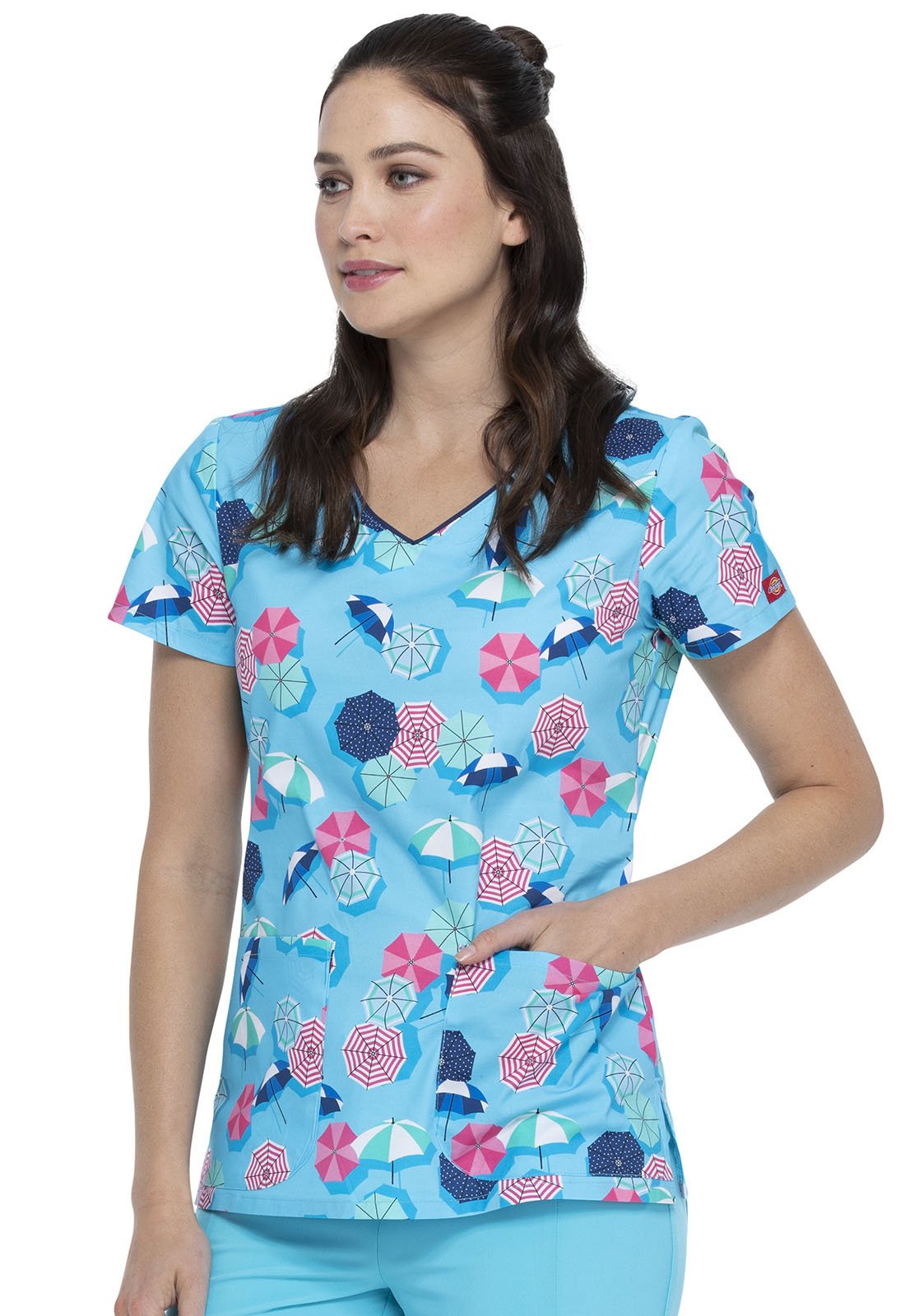 Umbrella Dickies Print V Neck Scrub Top DK700 MESH - Scrubs Select