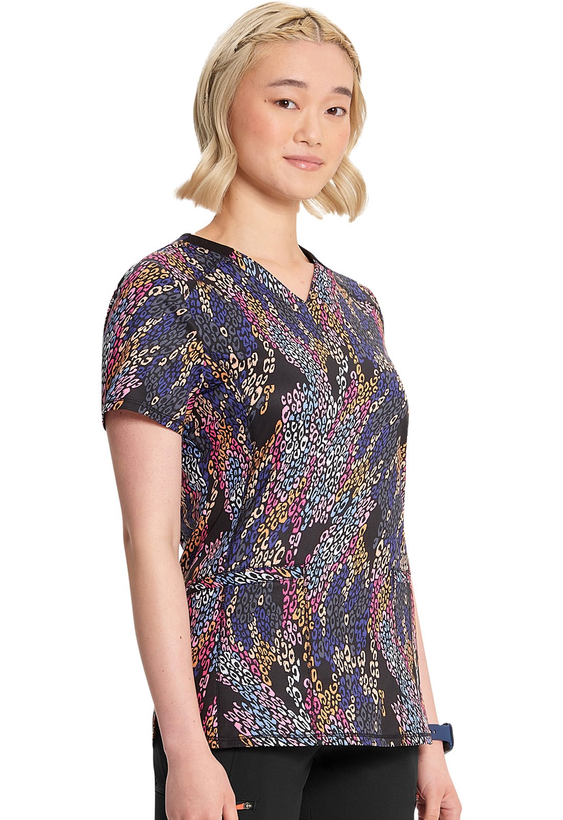 Wild Motion Cherokee Infinity Floral Print V Neck Scrub Top CK634 WIMT - Scrubs Select