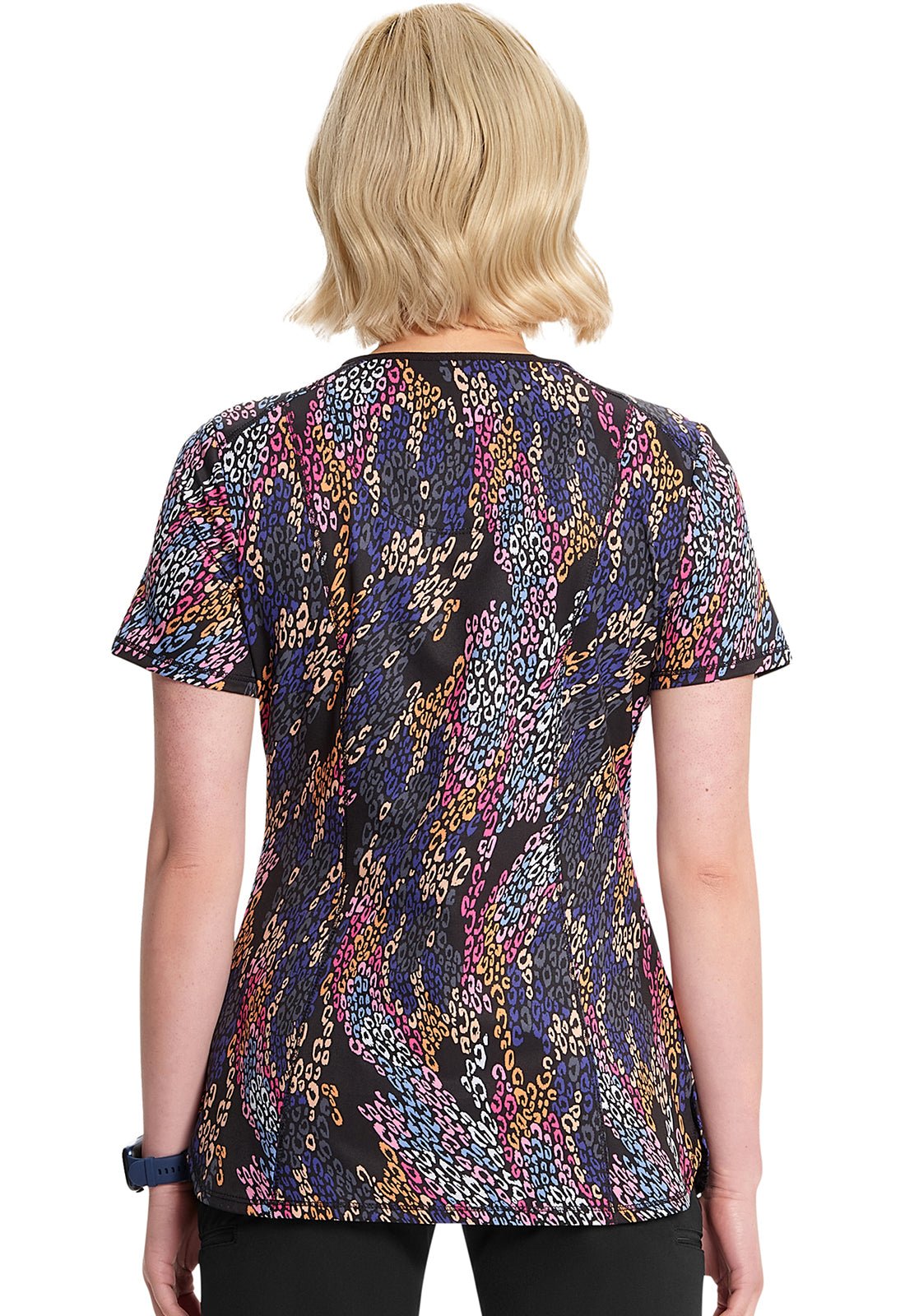 Wild Motion Cherokee Infinity Floral Print V Neck Scrub Top CK634 WIMT - Scrubs Select