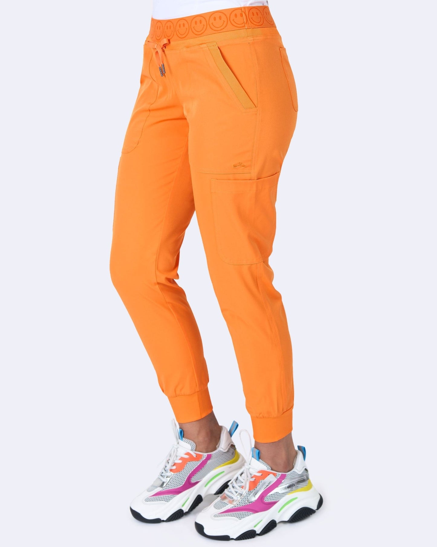 Zavate Ava Therese Smile Jogger Scrub Pant 3080 in Yellow, Green, Glow, Purple - Scrubs Select