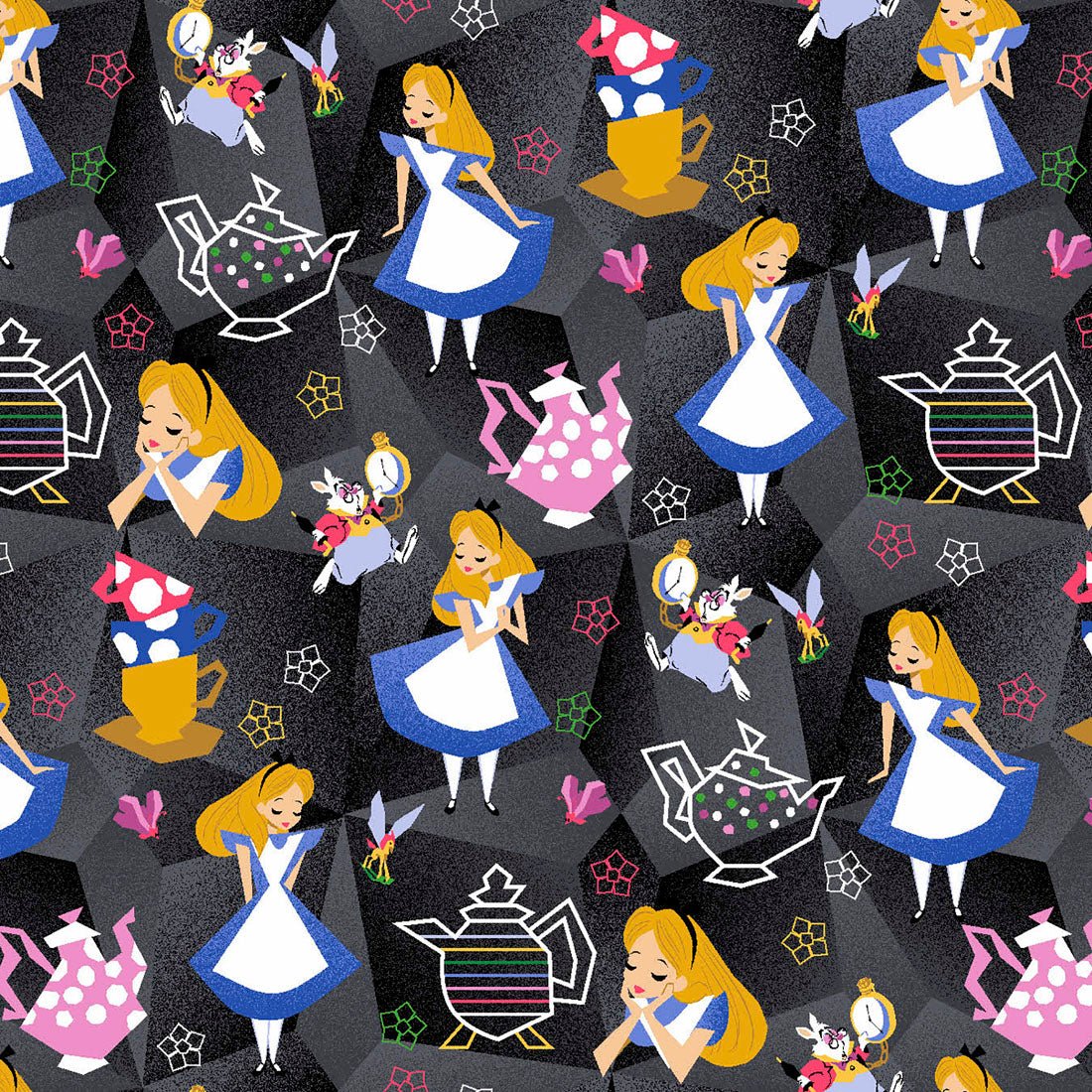 Alice In Wonderland Cheroekee Tooniforms Disney V Neck Scrub Top TF756 ALPA - Scrubs Select