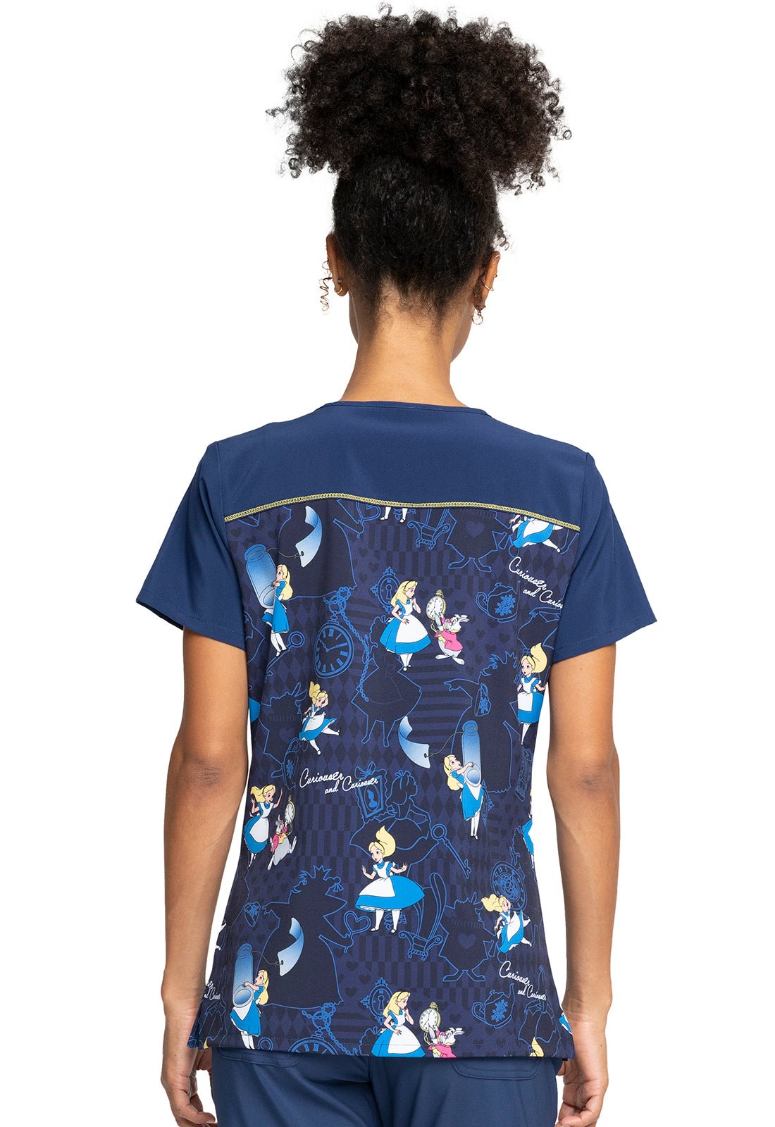 Alice in Wonderland Cherokee Tooniforms Licensed Disney V Neck Scrub T Scrubs Select