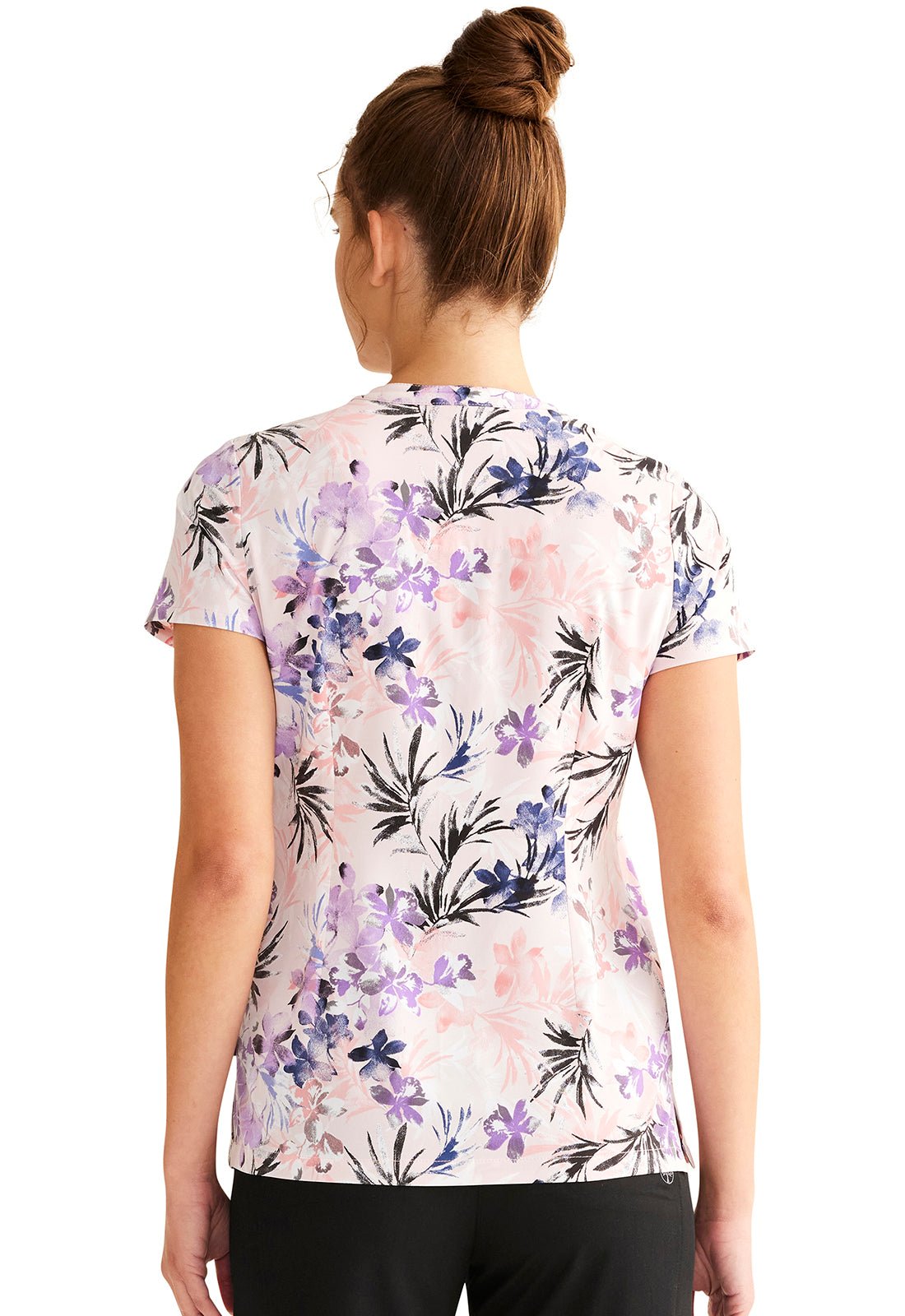 Blooming Day Healing Hands Print Scrub Zip Front Top 2271 BGMD - Scrubs Select